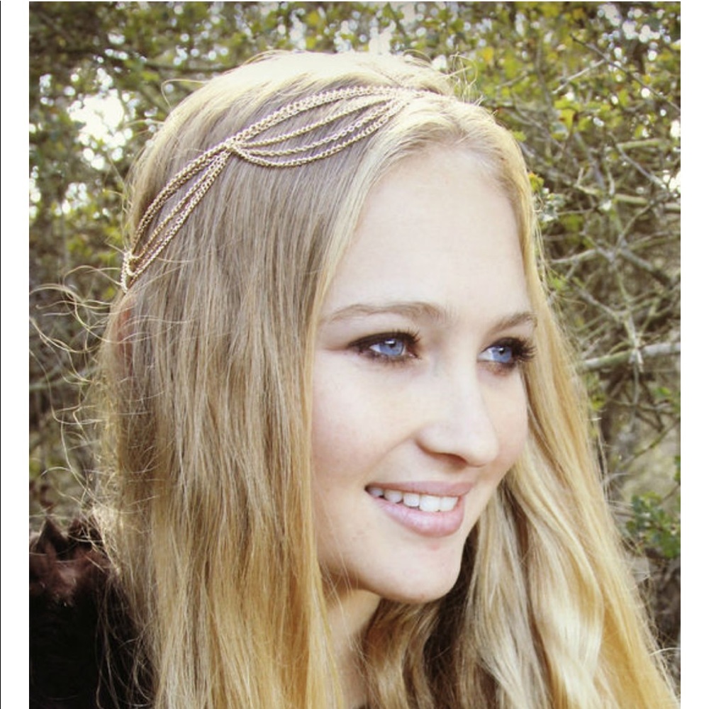 Boho Gold Chain Headpiece